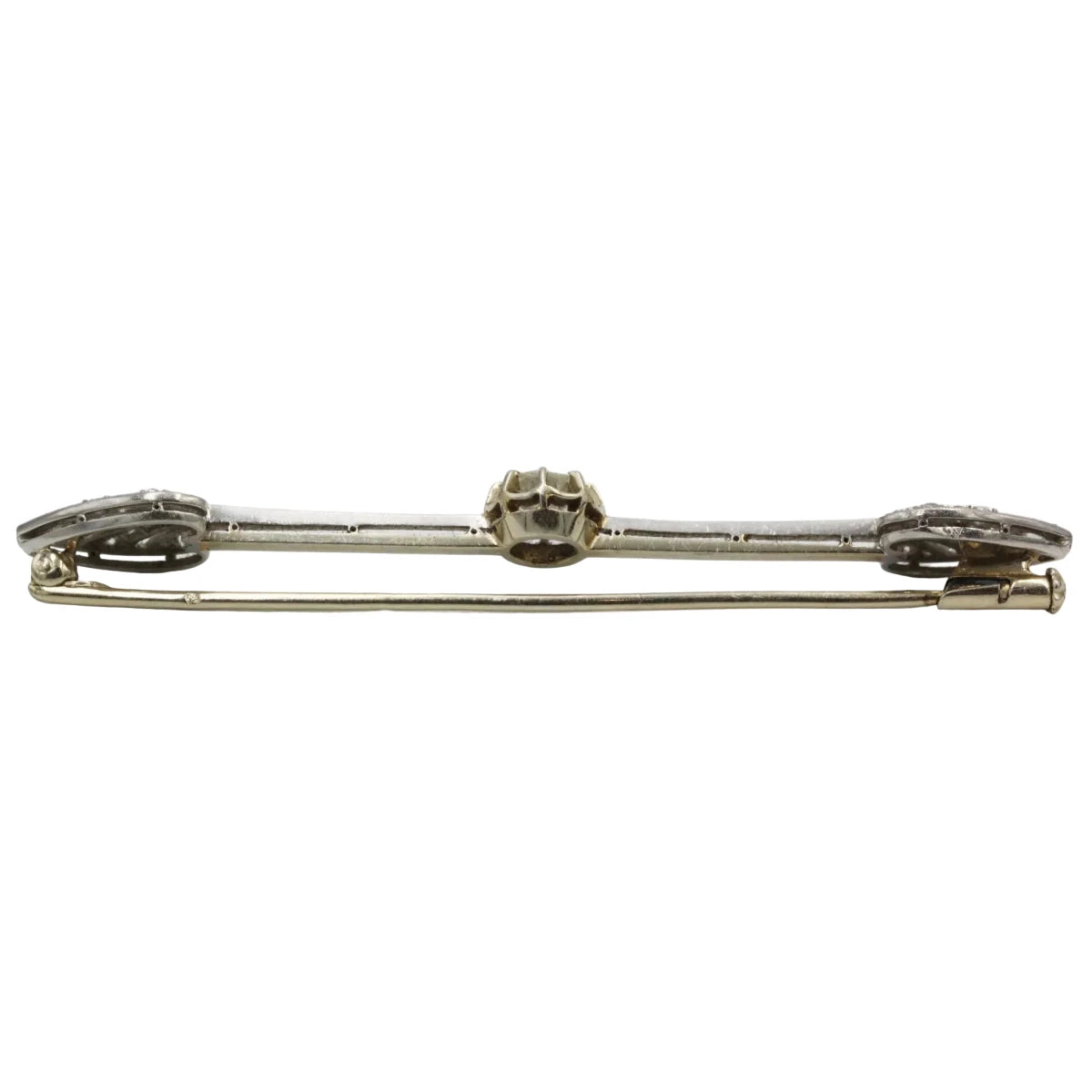 Broche Barrette en or jaune, platine et diamants - Castafiore