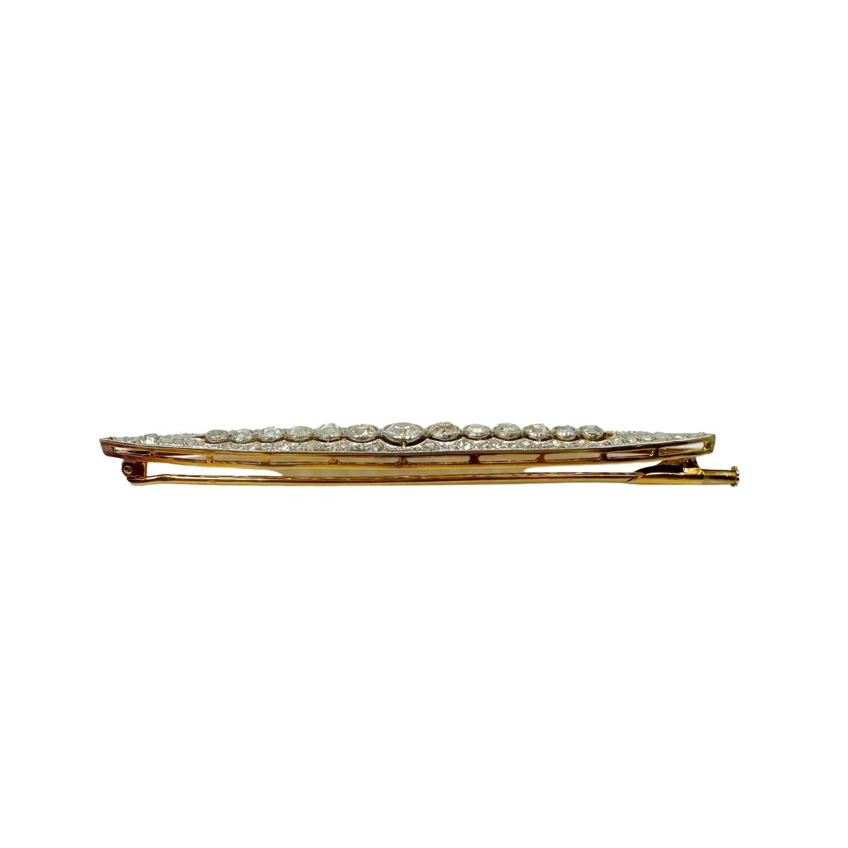 Broche Barrette en or jaune, platine et diamants - Castafiore