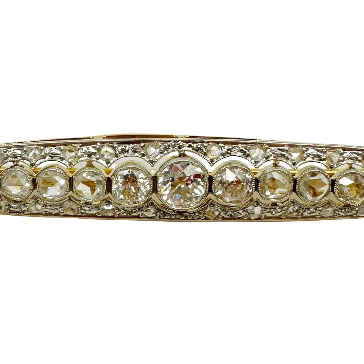 Broche Barrette en or jaune, platine et diamants - Castafiore