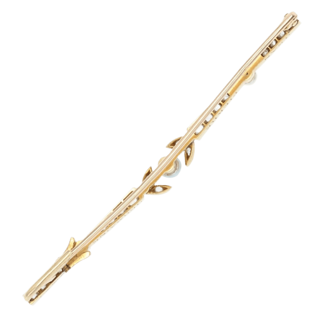 Broche Barrette en or jaune, platine et diamants - Castafiore