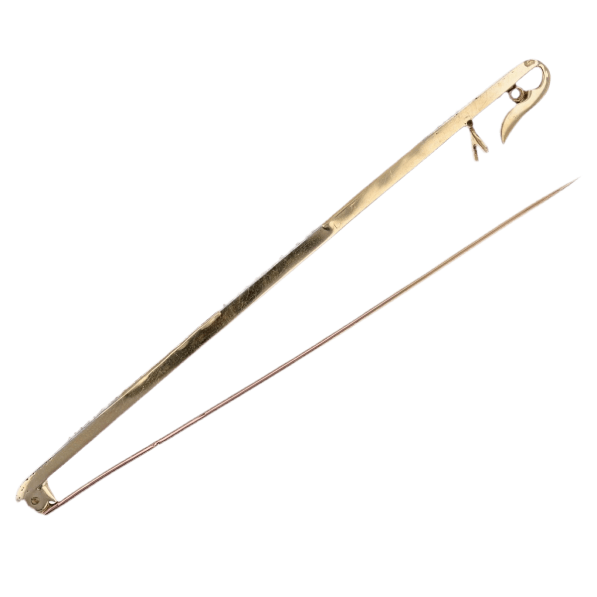 Broche Barrette en or jaune, platine, saphirs et diamants - Castafiore