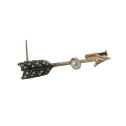 Broche Barrette en or rose, perle et diamants - Castafiore