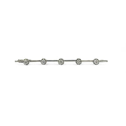 Broche barrette en platine et diamants - Castafiore