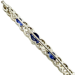 Broche Barrette en platine, saphirs et diamants - Castafiore