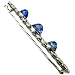 Broche Barrette en platine, saphirs et diamants - Castafiore