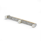 Broche barrette - Or, Platine, Diamants & Perles - Castafiore