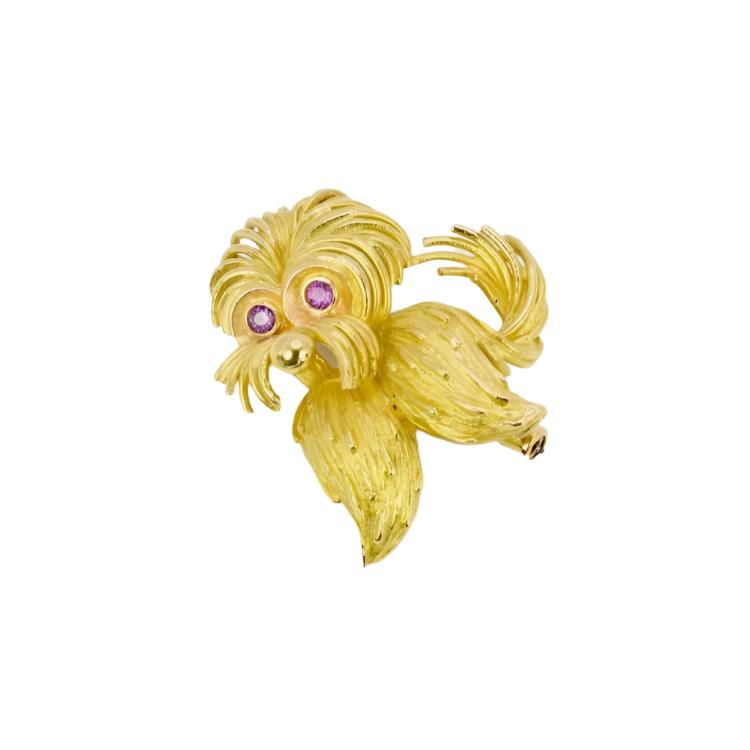 Broche Bestiaire en or jaune et rubis - Castafiore