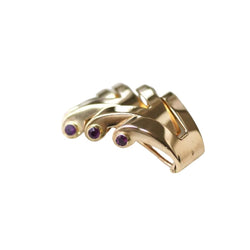 Broche BOUCHERON clip en or rose et rubis - Castafiore