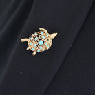 Broche BOUCHERON Tortue en or jaune et turquoise - Castafiore