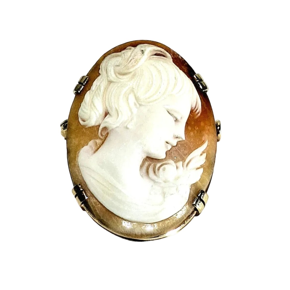 Broche Camée en or jaune - Castafiore