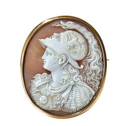 Broche camée en or jaune et nacre - Castafiore