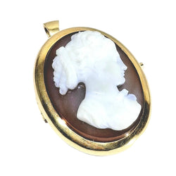 Broche Camée en or rose et agate - Castafiore