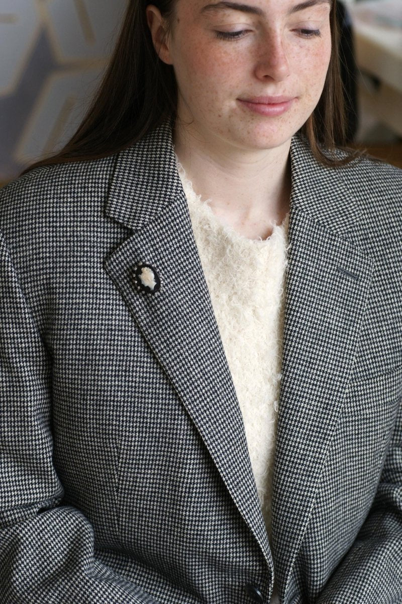 Broche Camée Onyx et Diamants - Castafiore