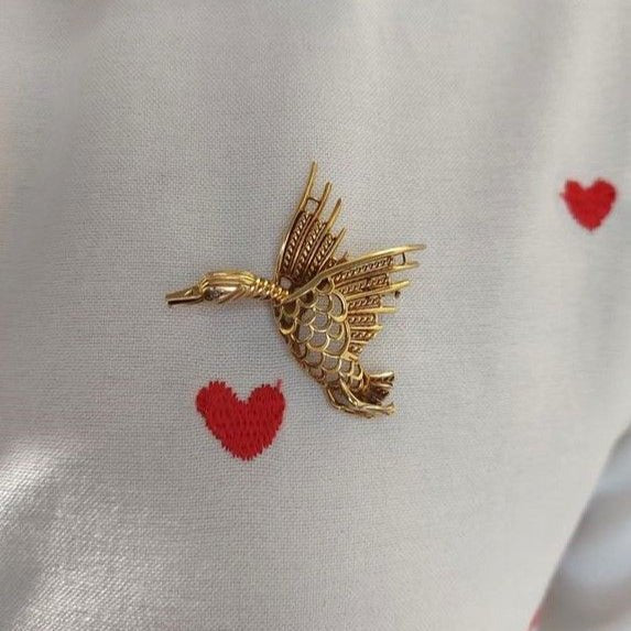 Broche Canard en or jaune et diamant - Castafiore