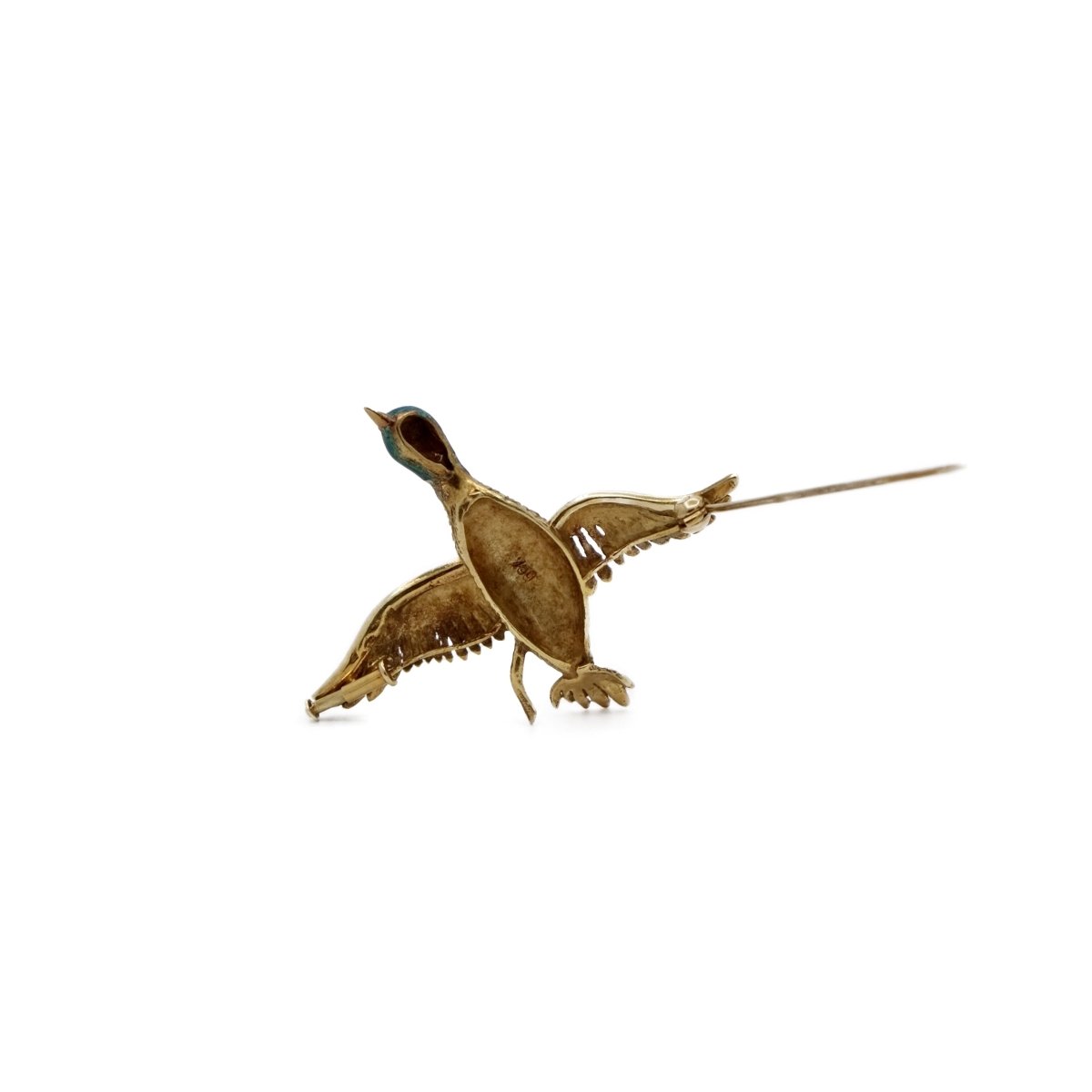 Broche canard en or jaune et diamant - Castafiore
