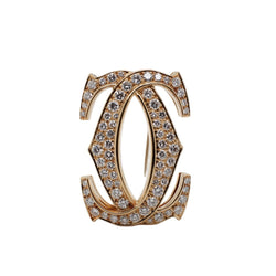 Broche CARTIER Double C en or jaune et diamants - Castafiore