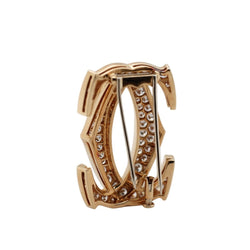 Broche CARTIER Double C en or jaune et diamants - Castafiore