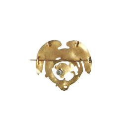 Broche Chimère Ancienne Or et Diamant - Castafiore