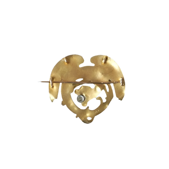 Broche Chimère Ancienne Or et Diamant - Castafiore