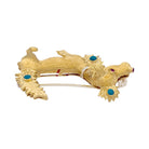 Broche Clip Bestiaire en or jaune, or blanc, rubis et turquoise - Castafiore