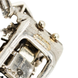 Broche Clip CARTIER en platine, saphir et diamants - Castafiore