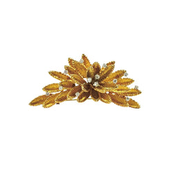Broche Clip EDOUARD RICHARDS en or jaune, perles et diamants - Castafiore