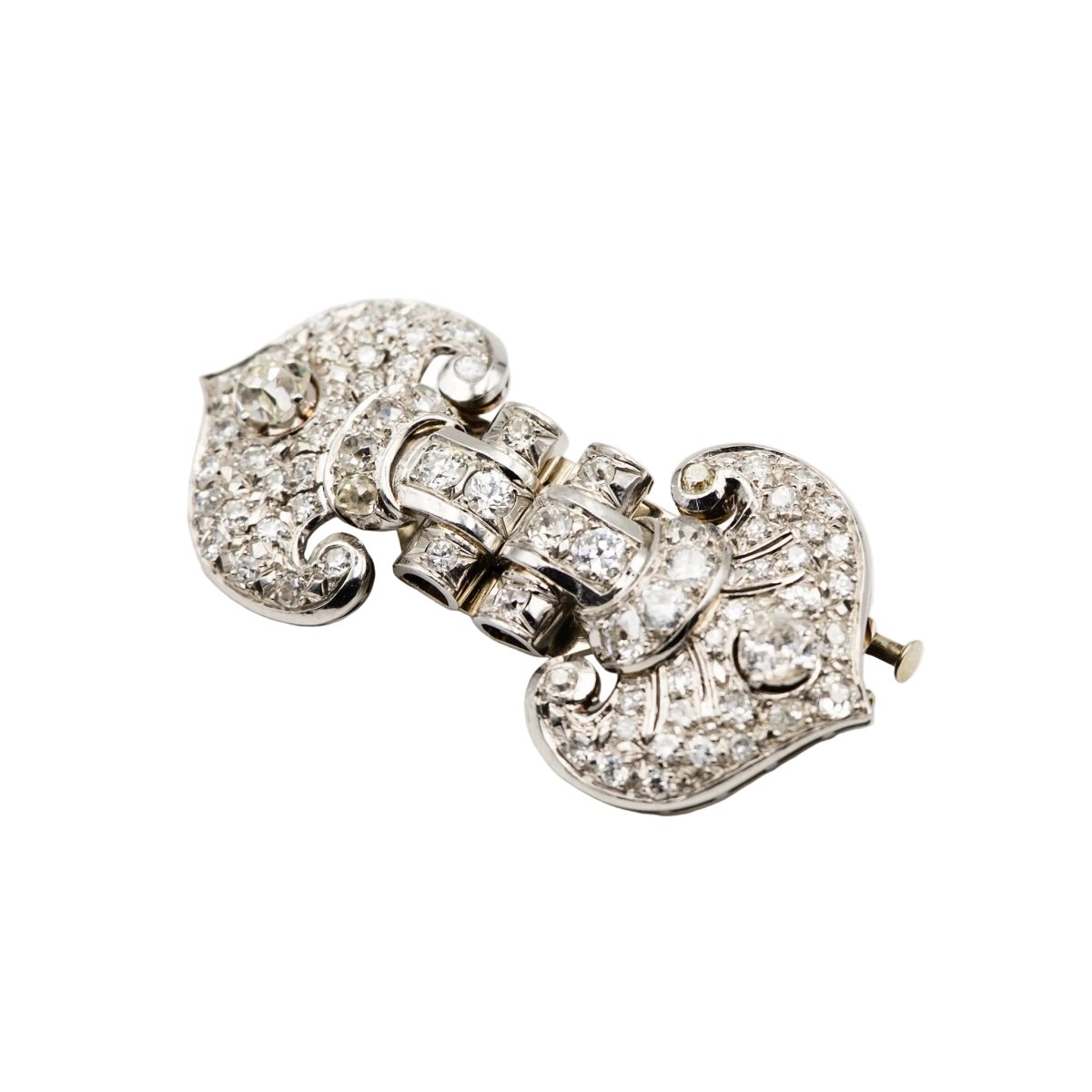 Broche Clip en or blanc et diamants - Castafiore