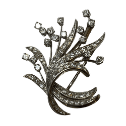 Broche Clip en or blanc et diamants - Castafiore