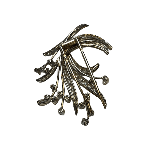 Broche Clip en or blanc et diamants - Castafiore