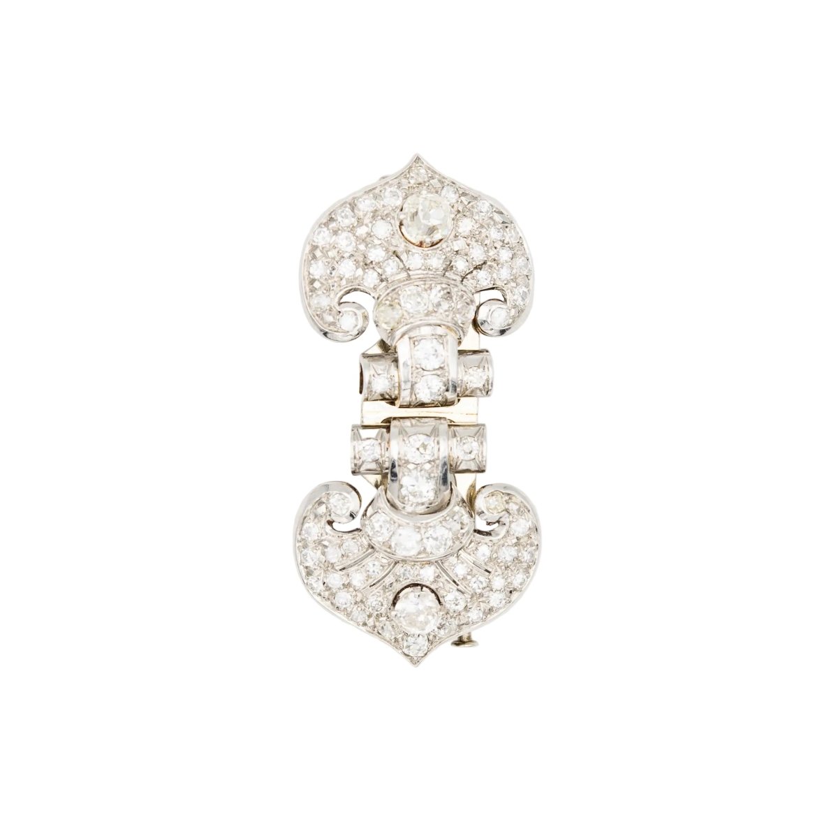 Broche Clip en or blanc et diamants - Castafiore
