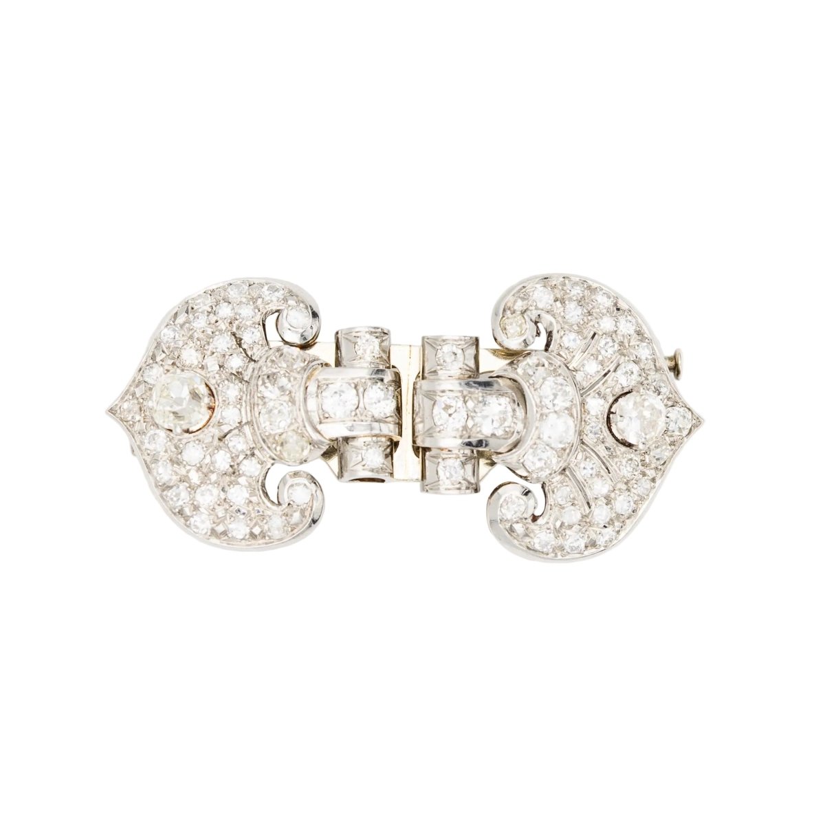 Broche Clip en or blanc et diamants - Castafiore