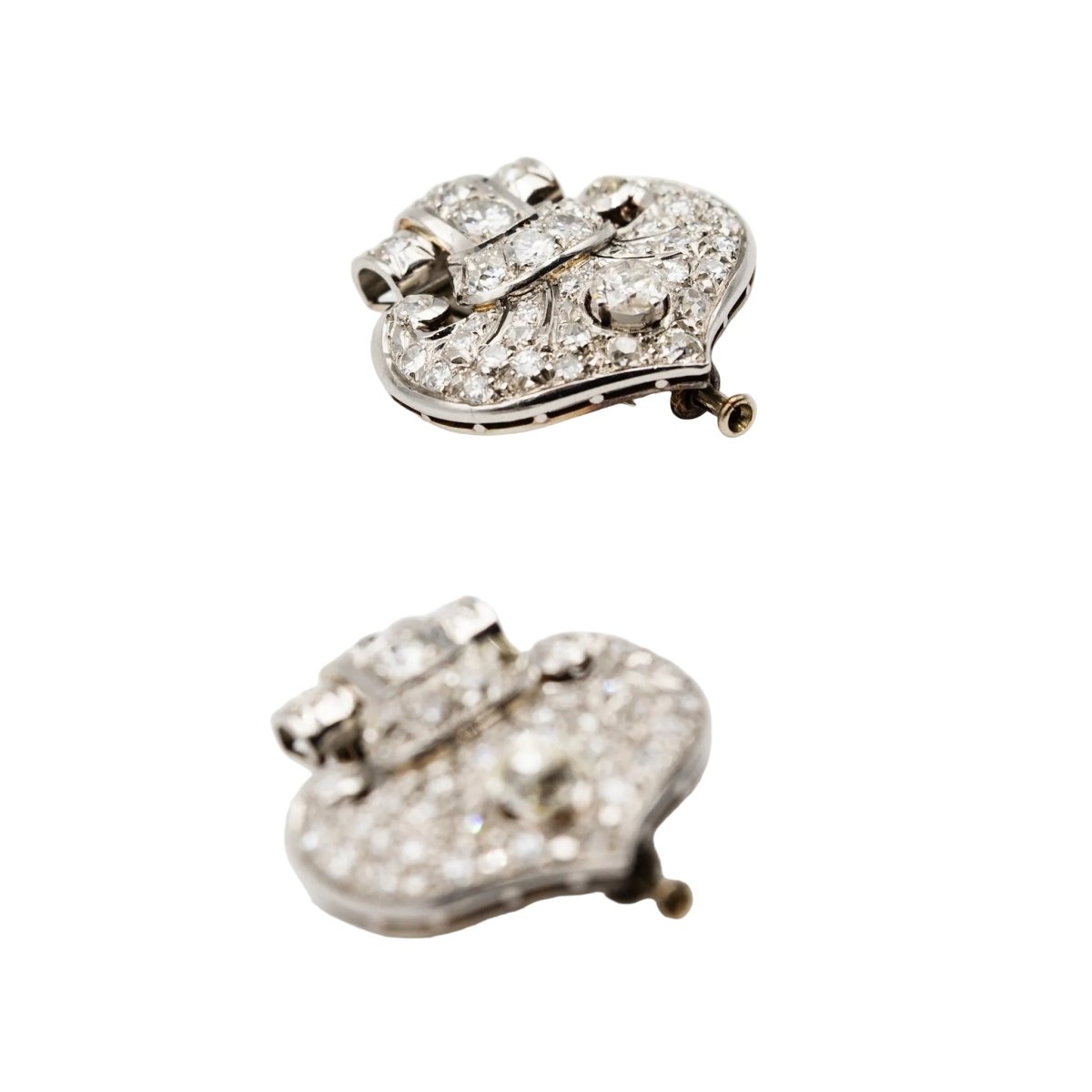 Broche Clip en or blanc et diamants - Castafiore