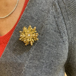 Broche Clip en or jaune et diamants - Castafiore