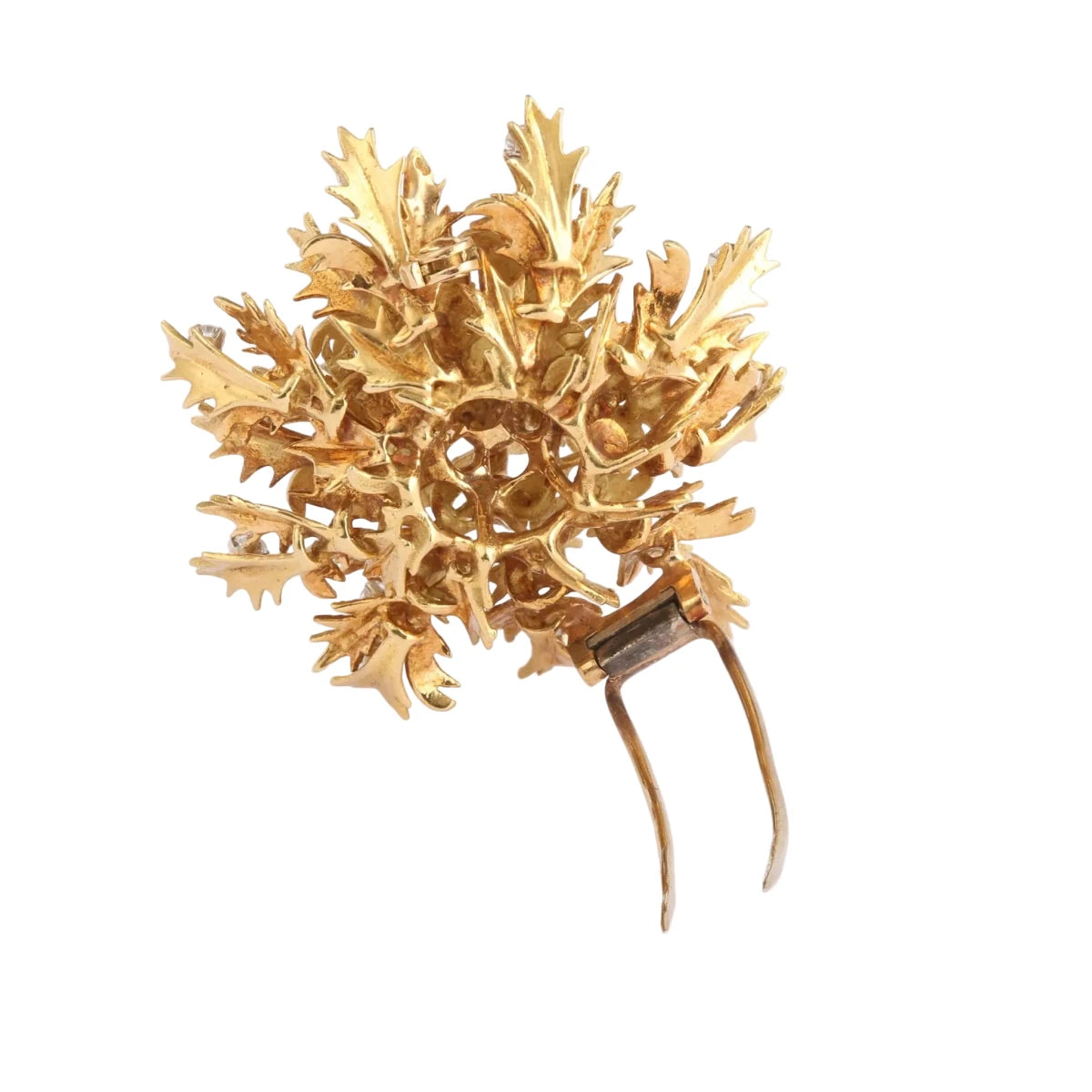 Broche Clip en or jaune et diamants - Castafiore