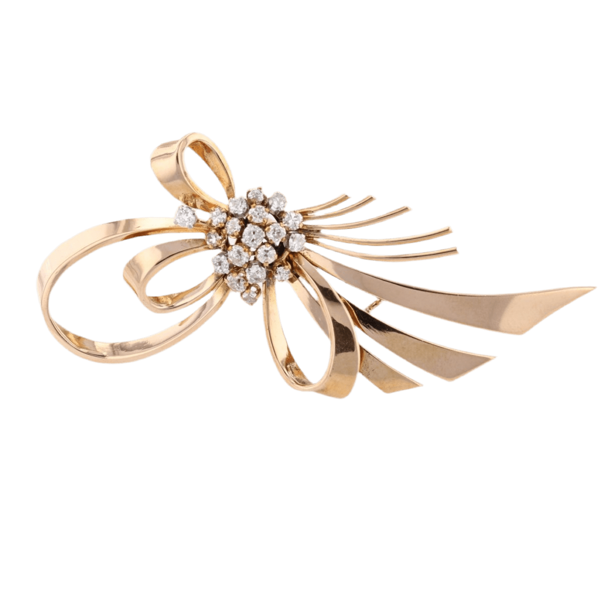 Broche Clip en or rose et diamants - Castafiore