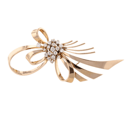 Broche Clip en or rose et diamants - Castafiore