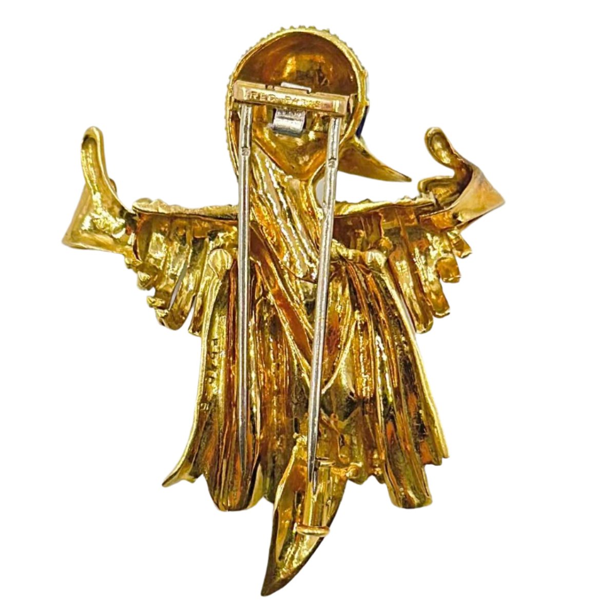 Broche Clip FRED "Pingouin" en or jaune et émail - Castafiore