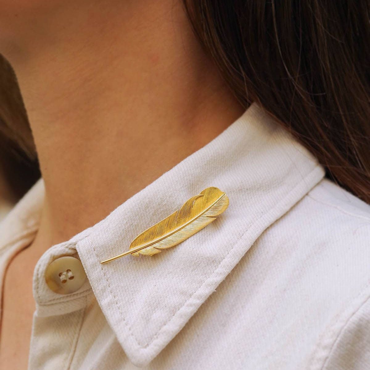 Broche Clip HERMÈS en or jaune - Castafiore