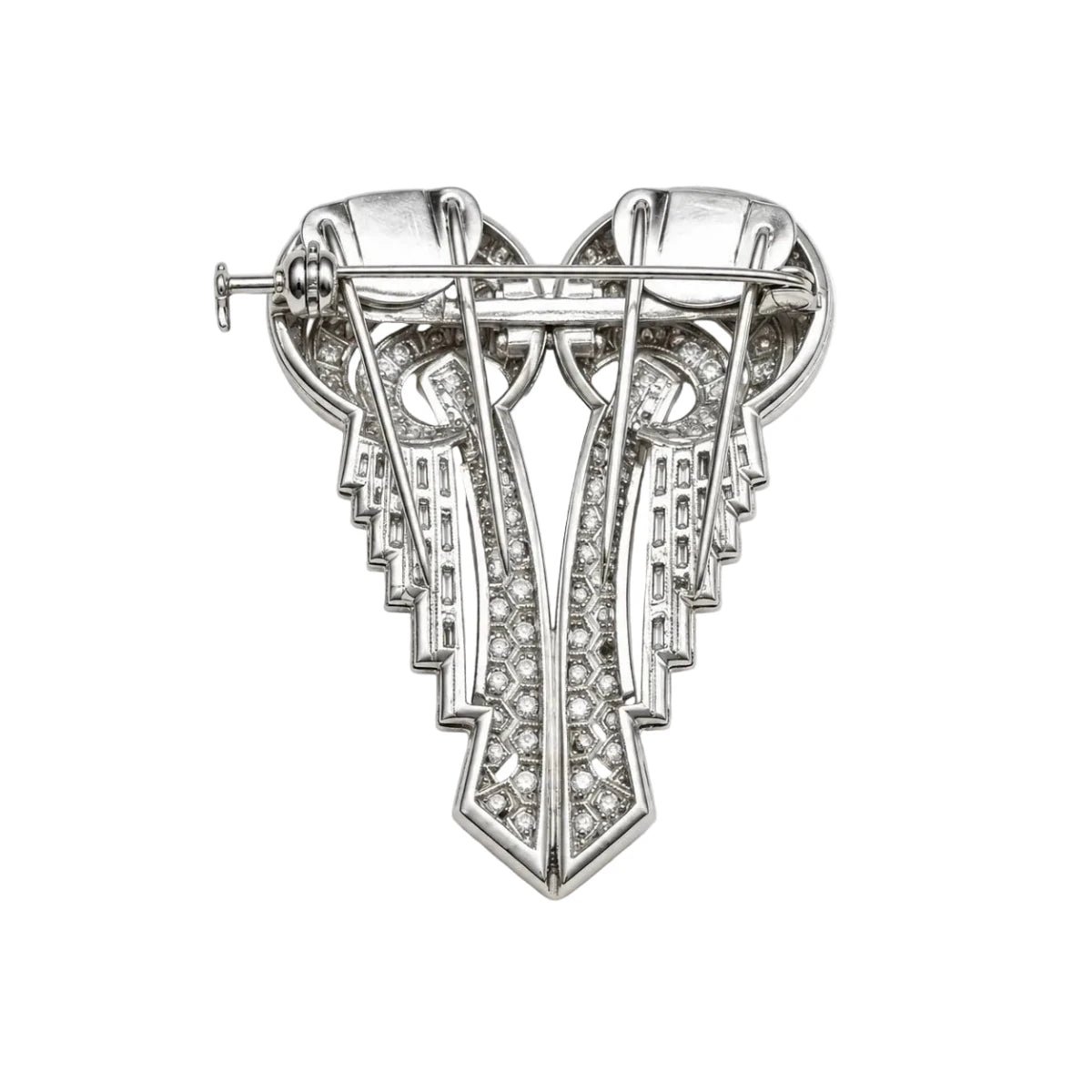 Broche Clip Transformable en platine et diamants - Castafiore