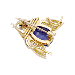 Broche Clip VAN CLEEF & ARPELS "Abeille" en or jaune, platine, saphir, rubis et diamants - Castafiore