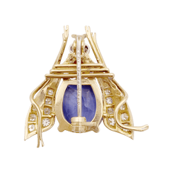 Broche Clip VAN CLEEF & ARPELS "Abeille" en or jaune, platine, saphir, rubis et diamants - Castafiore