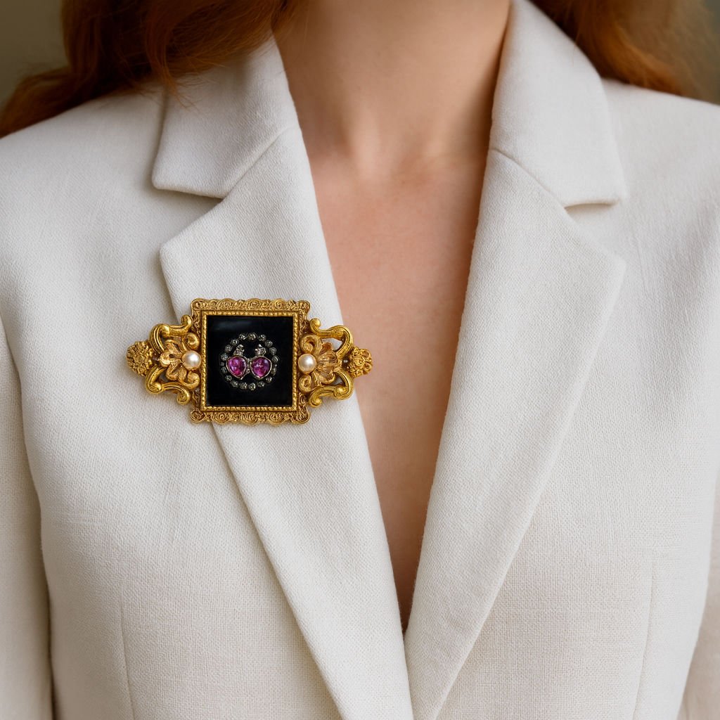 Broche Coeurs enlacés - Castafiore