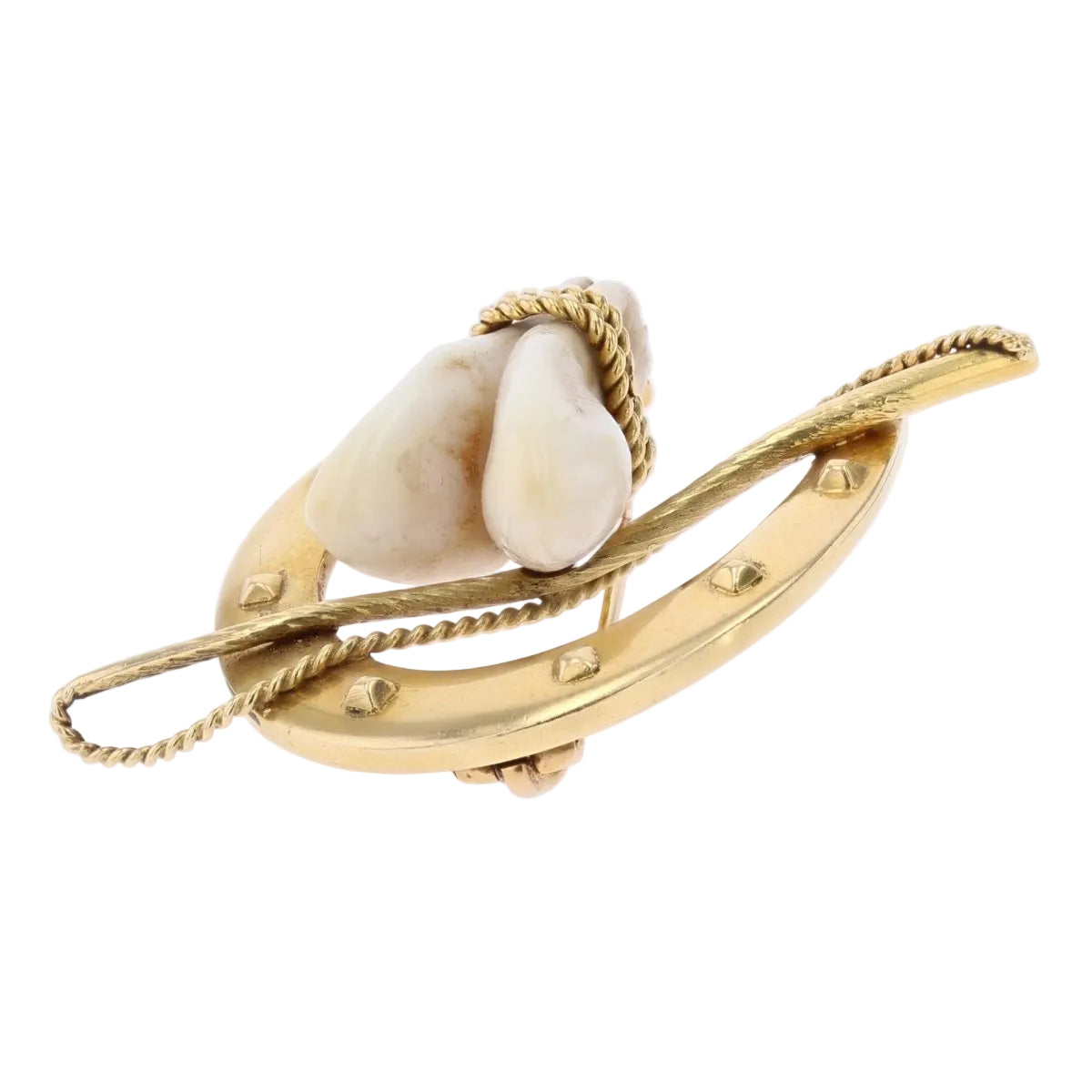 Broche de chasse ancienne en or jaune - Castafiore