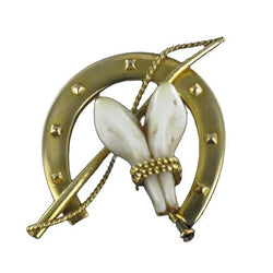 Broche de chasse ancienne en or jaune - Castafiore