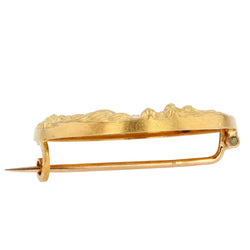 Broche décor floral en or jaune rubis diamants - Castafiore