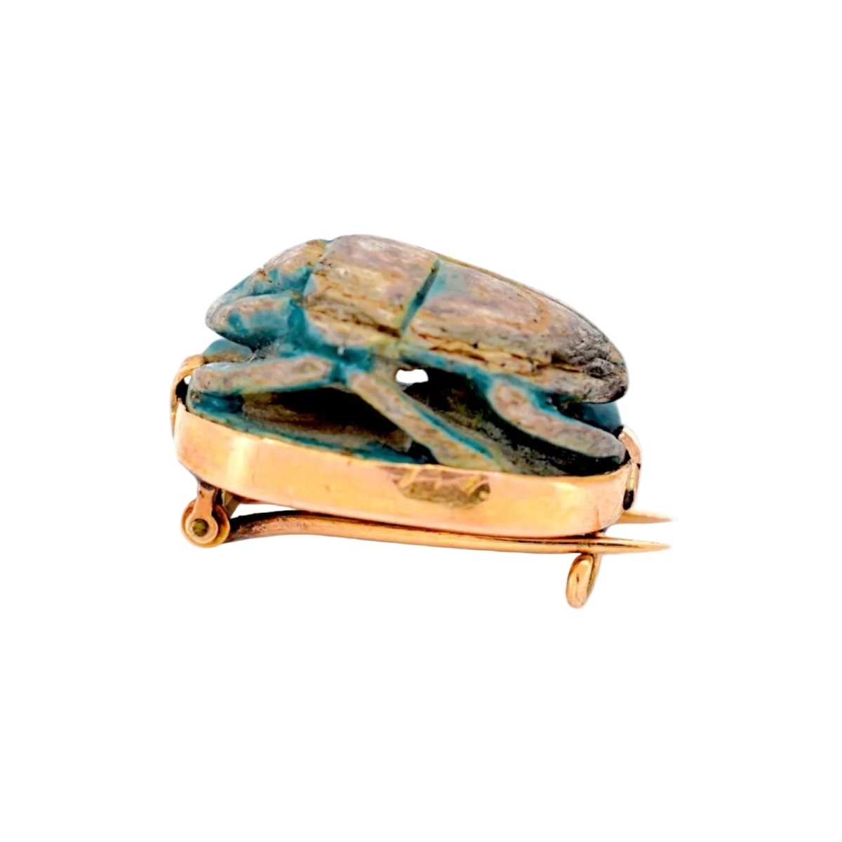 Broche Double Barrette en or jaune et bois émaillé - Castafiore