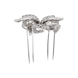 Broche Double Épingle en or blanc et diamants - Castafiore