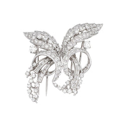 Broche Double Épingle en or blanc et diamants - Castafiore