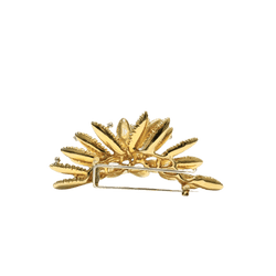 Broche EDOUARD RICHARDS Feuillage en or jaune et diamants - Castafiore