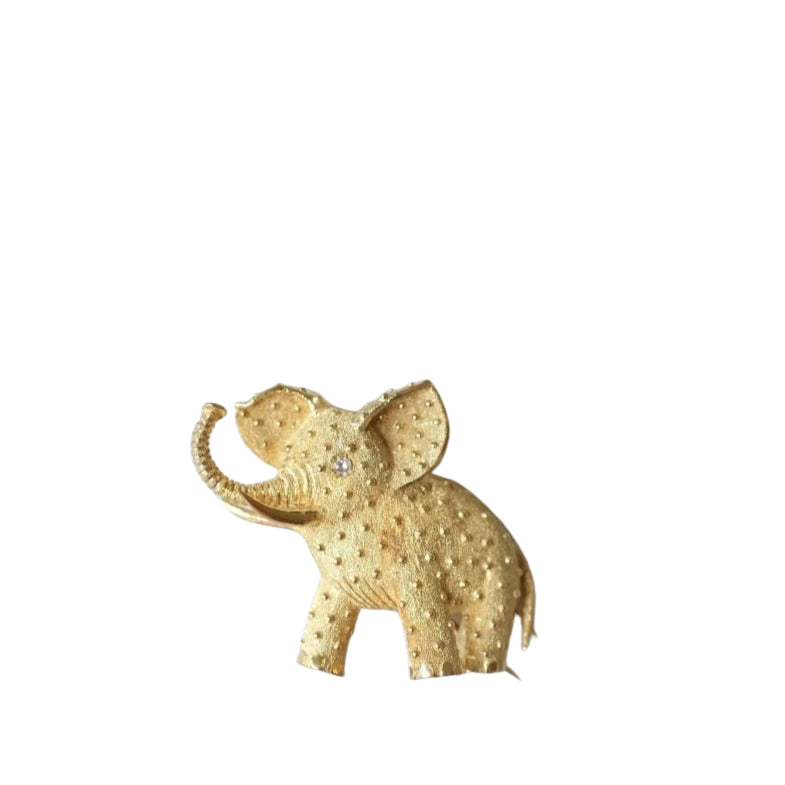 Broche éléphant vintage or amati - Castafiore